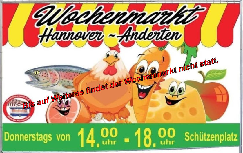 Bis auf Weiteres findet der Wochenmarkt nicht statt.