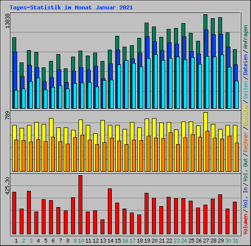 Tages-Statistik im Monat Januar 2021
