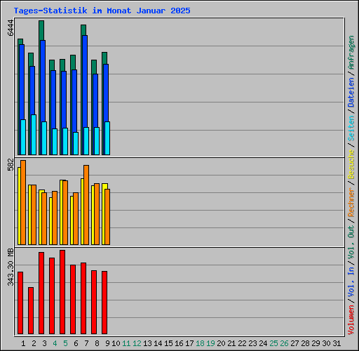 Tages-Statistik im Monat Januar 2025