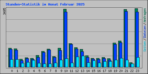 Stunden-Statistik im Monat Februar 2025