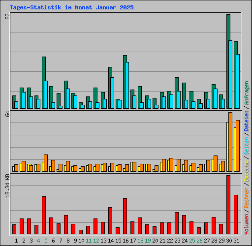 Tages-Statistik im Monat Januar 2025