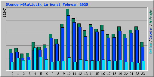 Stunden-Statistik im Monat Februar 2025